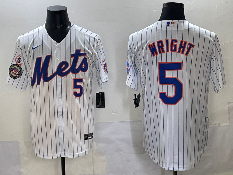 Men 2025 New York Mets #5 Wright white MLB Nike jersey style 15->new york mets->MLB Jersey